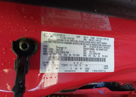 2015 Ford Focus Se из США, поврежденный, VIN 1FADP3F20FL365931